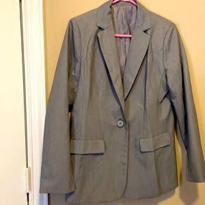 Grey one button blazer